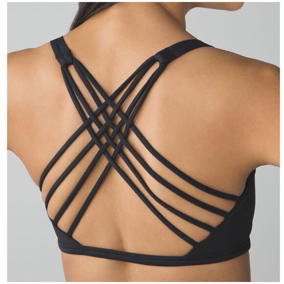 Lululemon Free To Be Bra (Wild) Black Size 8 - Picture 3 of 10